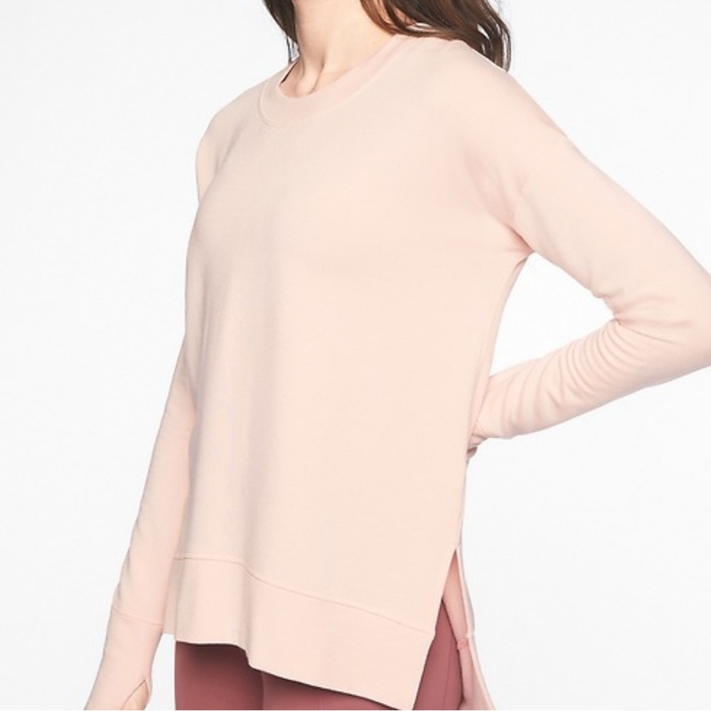 ATHLETA Women’s M Pink Coaster Luxe Pullover Ultrasoft Sweatshirt